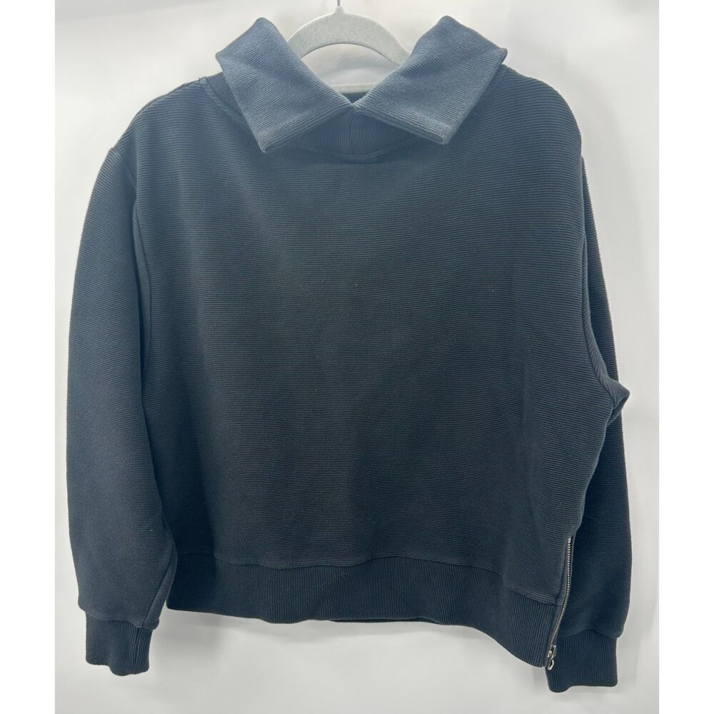 Anthropologie Varley Milton Turtleneck Sweatshirt Ribbed Medium Pullover Gray